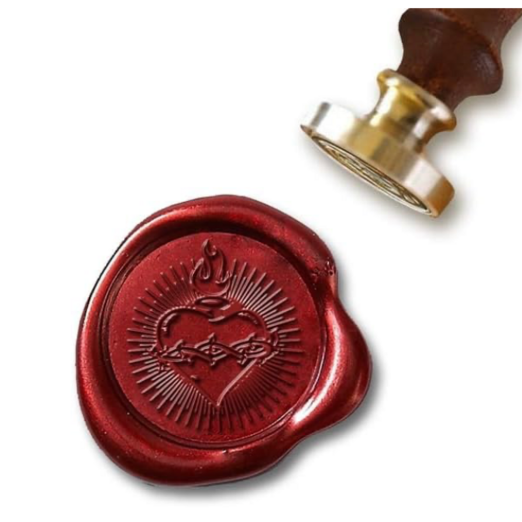 Sacred Heart Wax Seal Stamp Rosewood Handle
