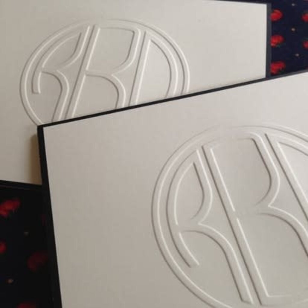Henley Embossed Monogram Note  Set/25