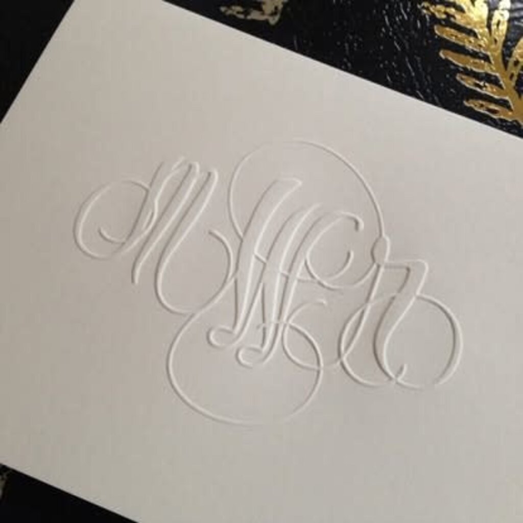 Elise Embossed Monogram Note