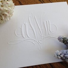 Elise Embossed Monogram Note