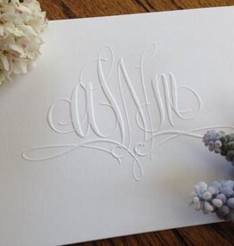 Elise Embossed Monogram Note