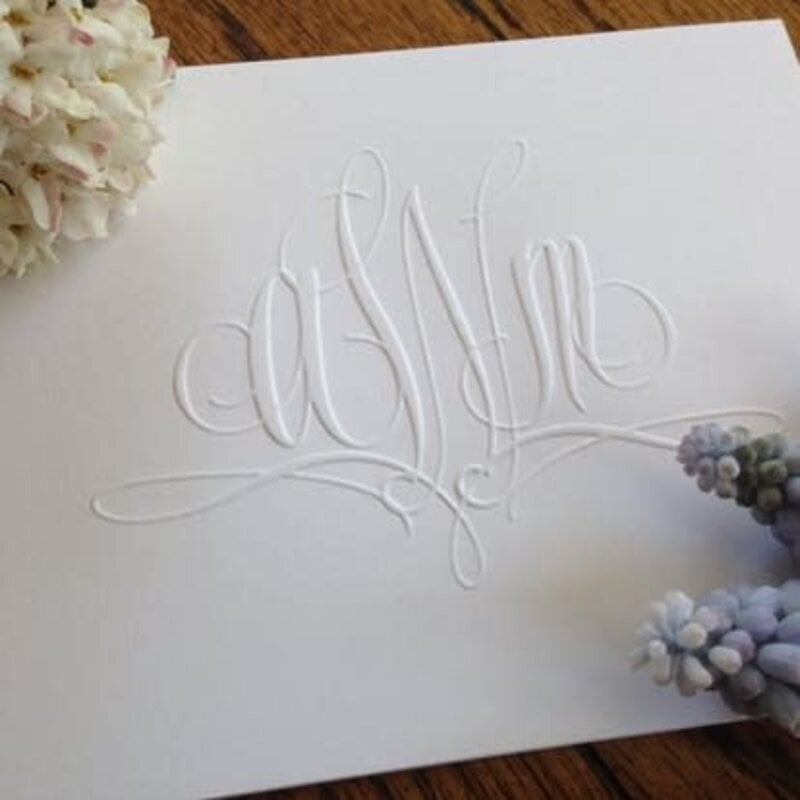 Elise Embossed Monogram Note