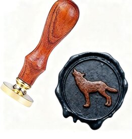 Lobo Wolf Wax Seal Stamp Wood Handle