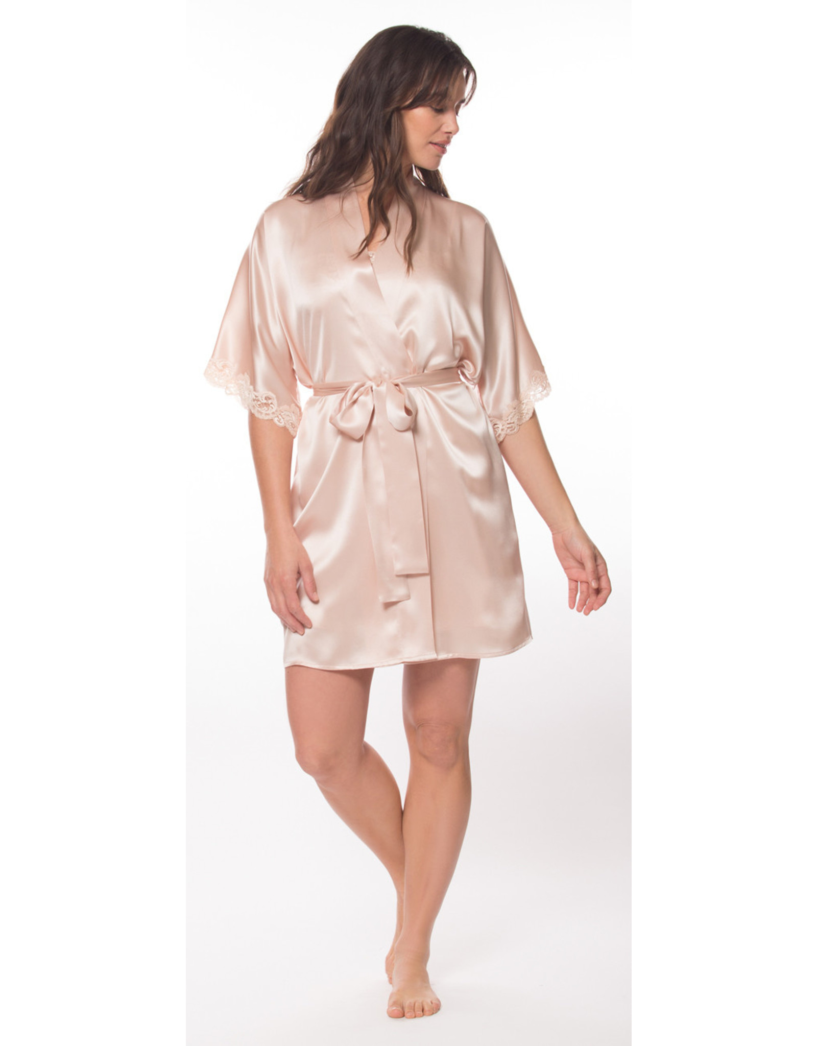 Christine Lingerie  Silk Boudoir Short Robe