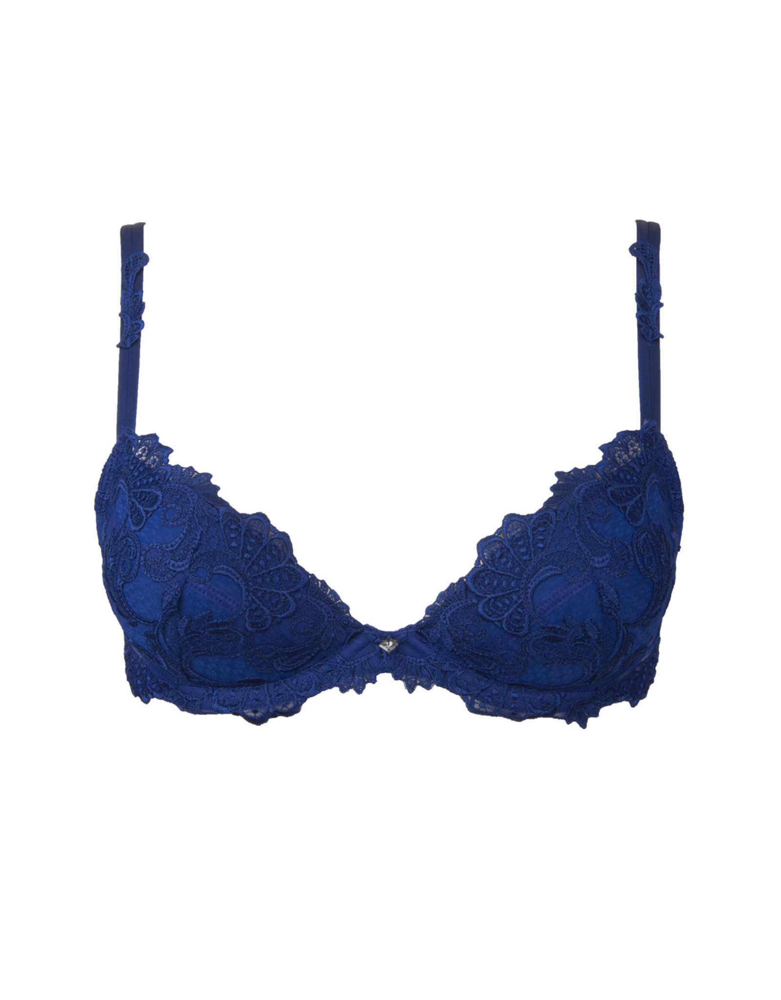 Sheer Blue Bra by Lise Charmel Model Secret Turquoise Navy Blue With  Turquoise Floral Embroidery Full Coverage Bra US-36F EU-80F -  UK