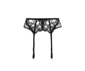 grey garter belt Silver Satin & Lace Garter main image 0