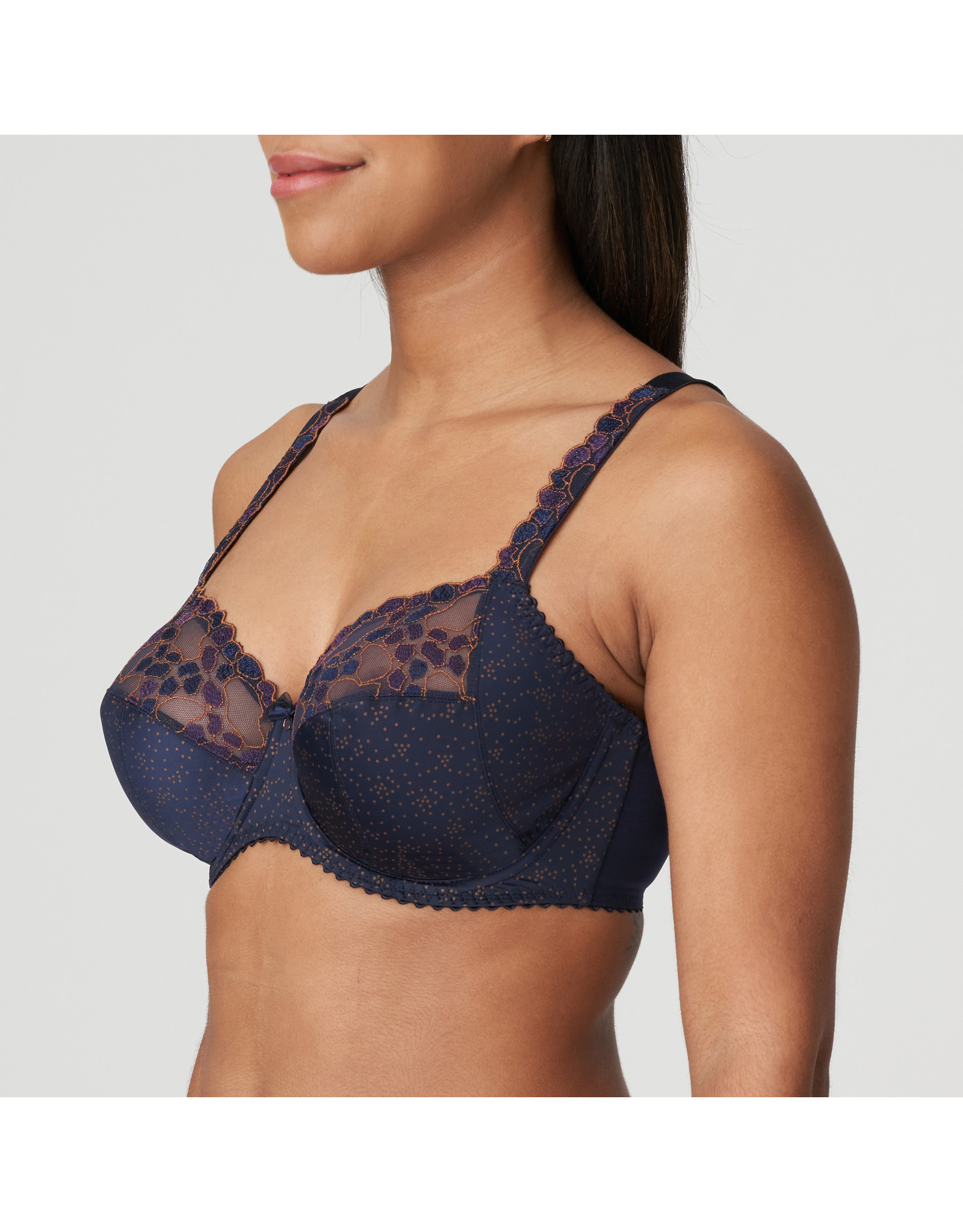 PrimaDonna HYDE PARK velvet blue balcony bra vertical seam