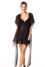 Christine Lingerie Silk Chiffon Short Robe
