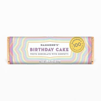 Hammonds Birthday Cake Candy White Chocolate Bar
