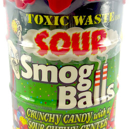 Toxic Waste Sour Smog Balls Candy Bank