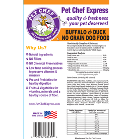 Pet Chef Express PCE 20# Buffalo & Duck Grain Free
