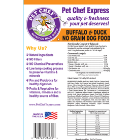 Pet Chef Express PCE Grain Free Buffalo & Duck