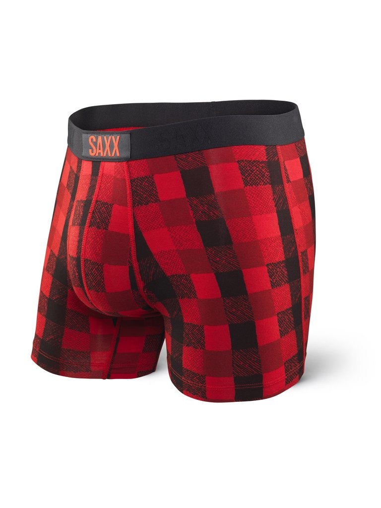VIBE Boxer Brief / Red Lumberjack Plaid - Ermanno Clothing For Men