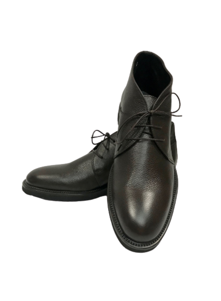 Alberto Lanciotti 006 Short Pebble Grain Leather Boots