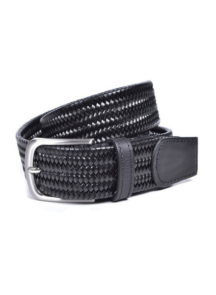 Miguel Bellido Men's Solid Braided Leather Belt