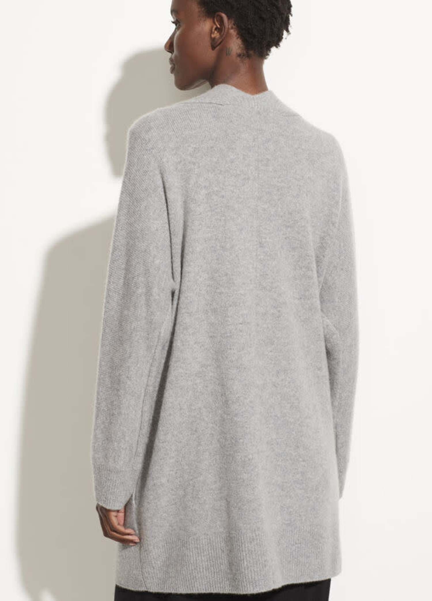 vince rib trim cardigan