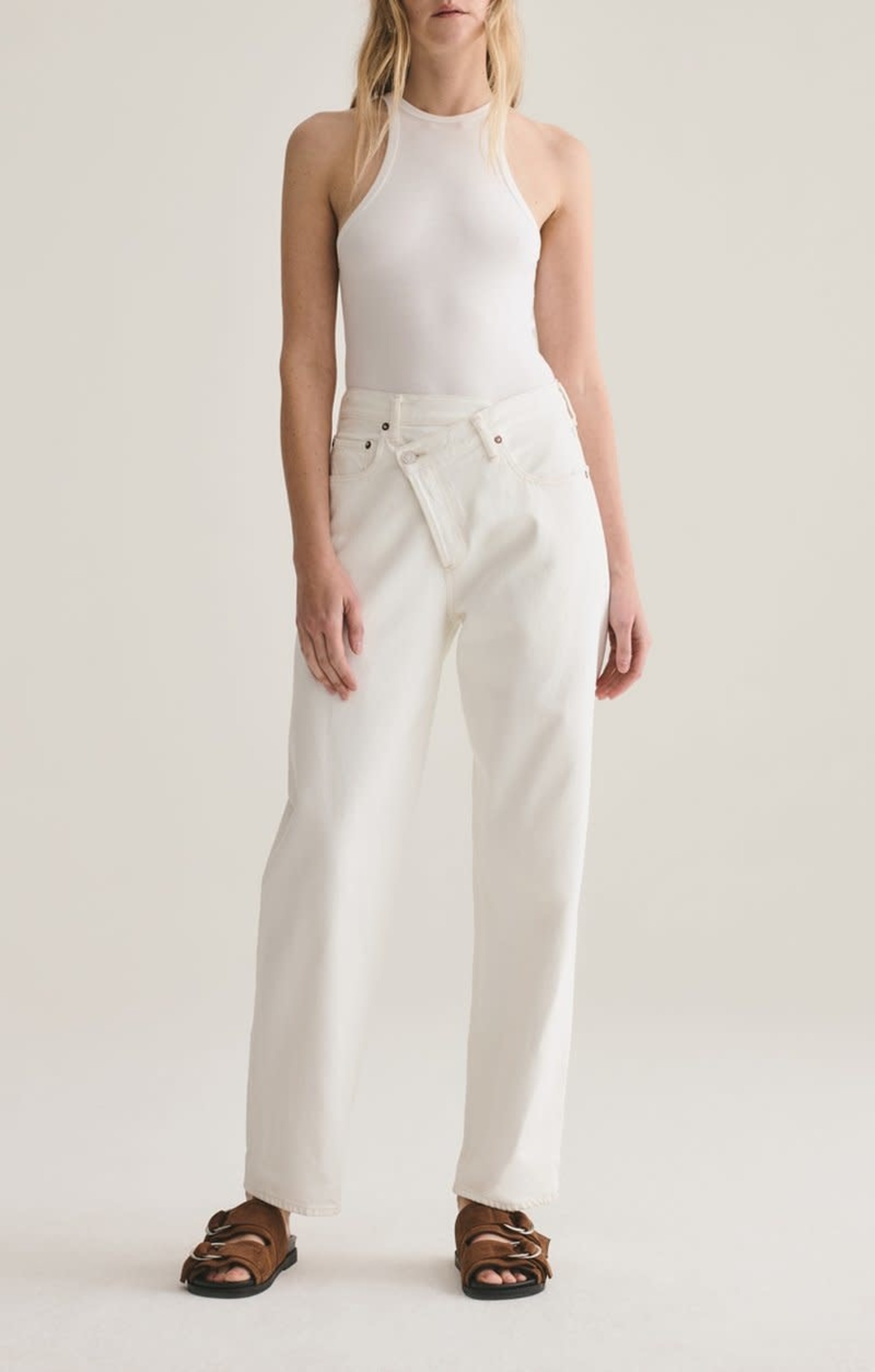Agolde white criss cross jeans Clearance