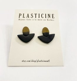 Plasticine Boucles d'oreilles Mia Plasticine Noir et Doré