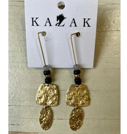 Kazak Boucles d'oreilles Accra PE23 Kazak Fluorite et Grise