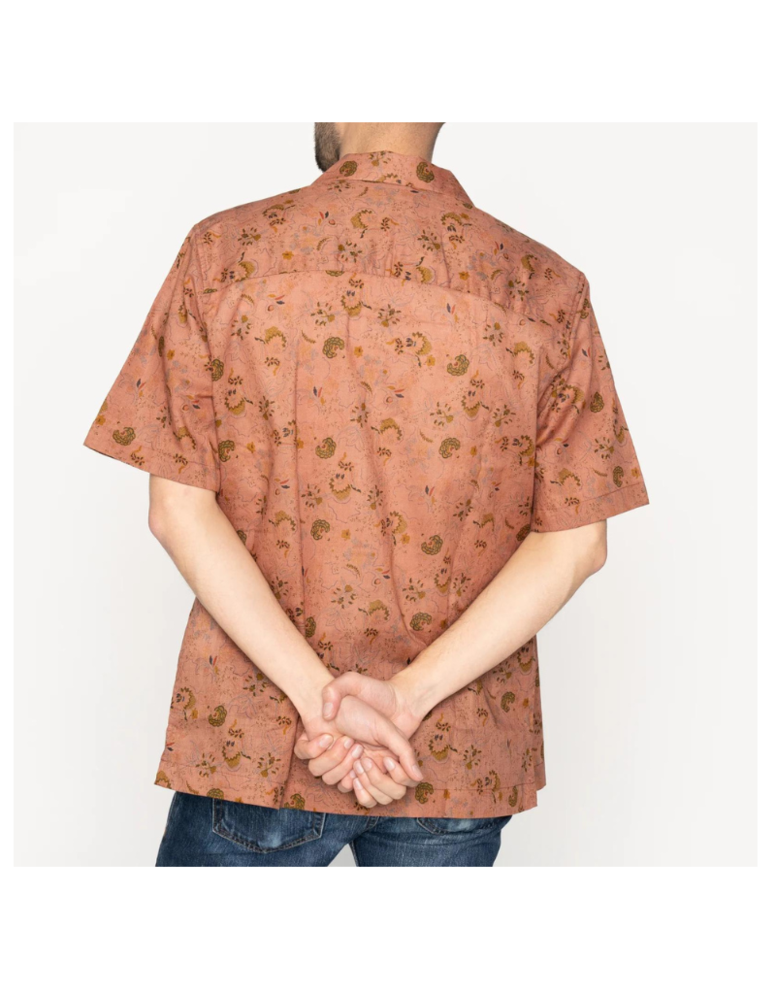 Naked and Famous Aloha Shirt PE23 Naked and Famous Flora Sketches Red