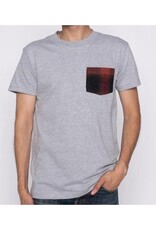 Naked and Famous Pocket Tee Grey AH2324 Naked and famous  Tweedy cotton Red
