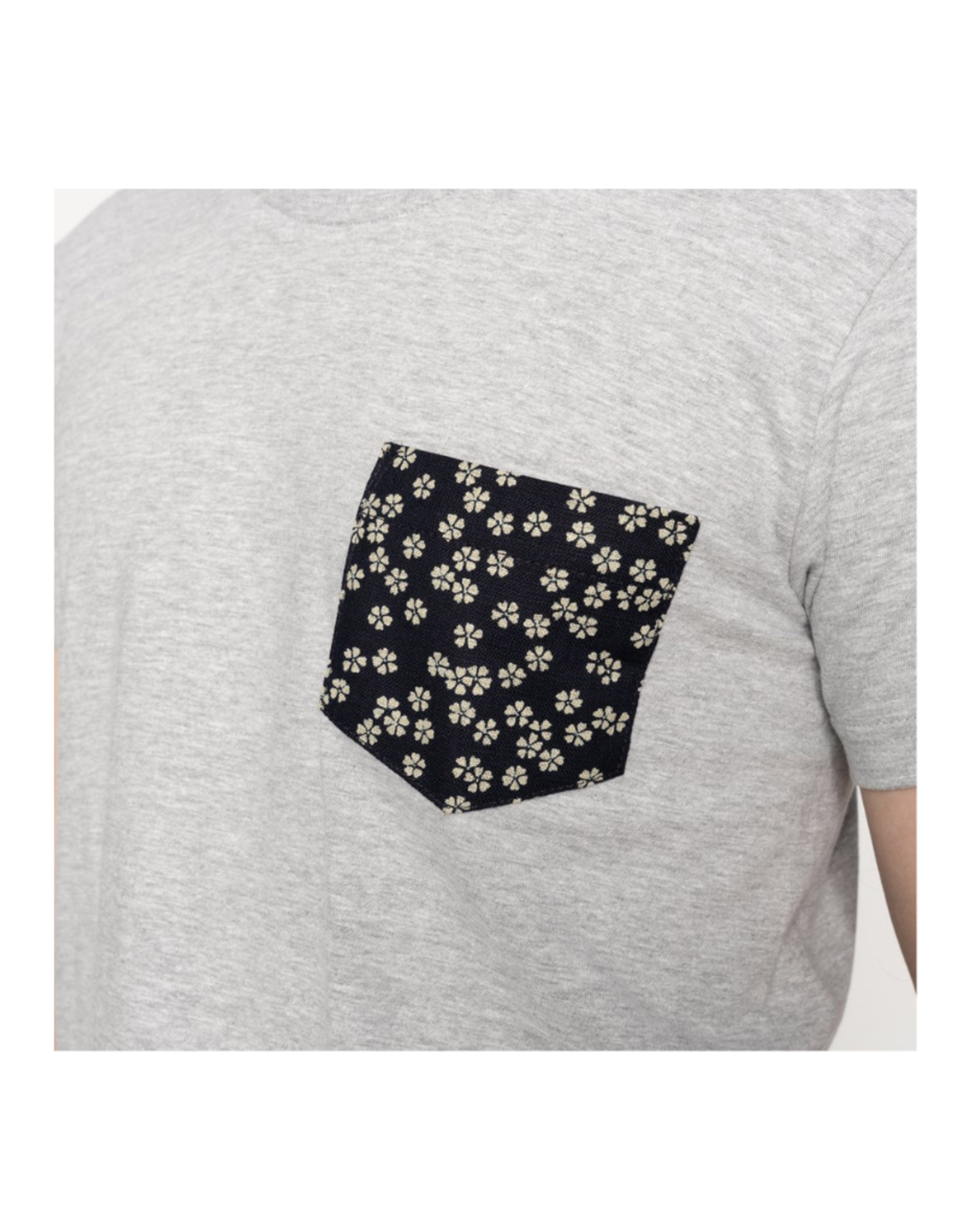 Naked and Famous Pocket Tee Heather grey PE24 Naked and famous Kimono flowers