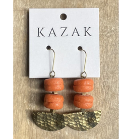 Kazak Boucles d'oreilles Centaurée Kazak Orange