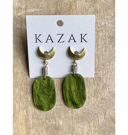 Kazak Boucles d'oreilles Green Moon Kazak