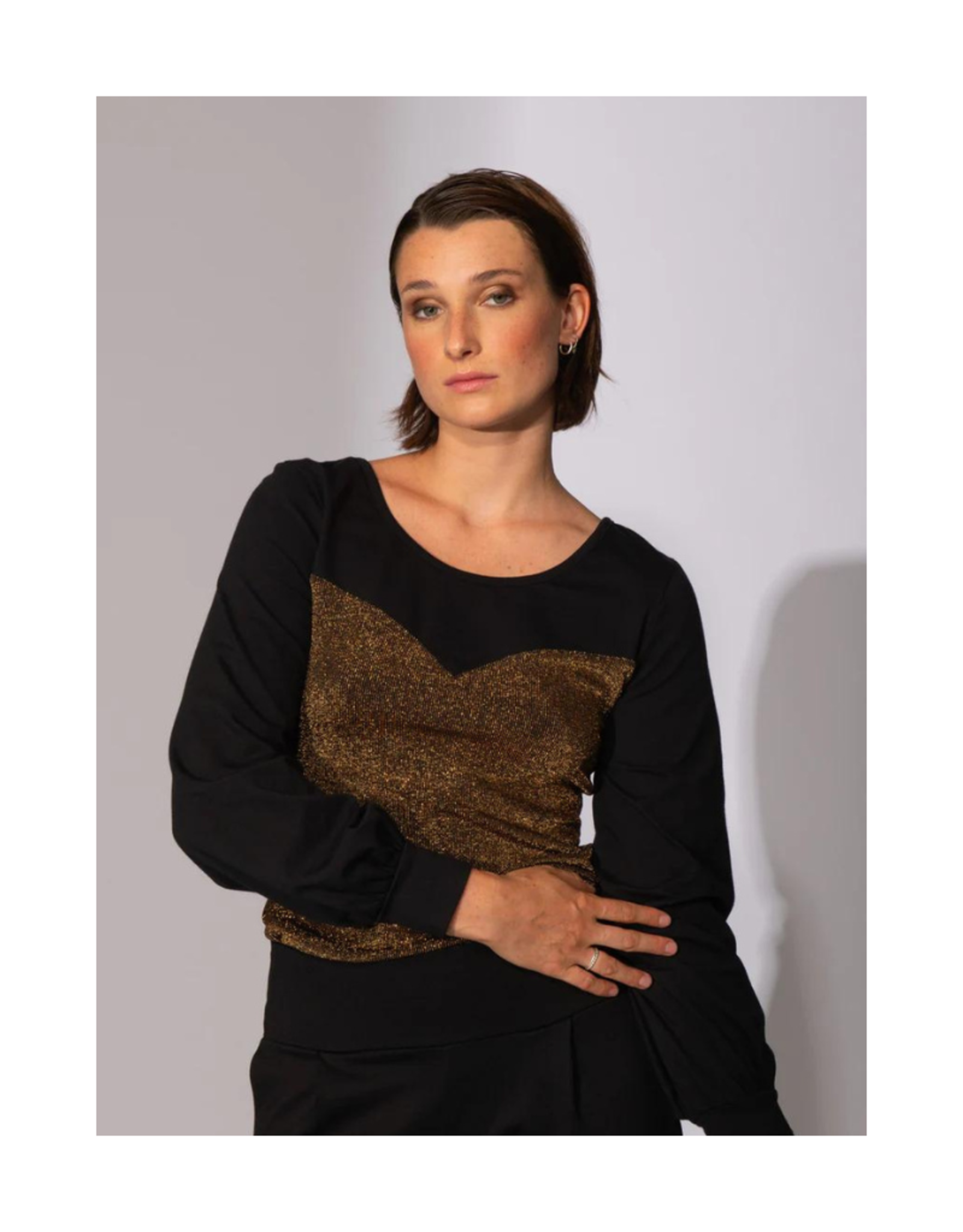 Eve Lavoie Top réversible dentelle Spike the senses AH2425 Eve Lavoie Or