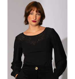 Eve Lavoie Top réversible dentelle Spike the senses AH2425 Eve Lavoie noir