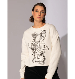 Eve Lavoie Crewneck sérigraphié Street spirit AH2425 Eve Lavoie Ivoire et fleurs