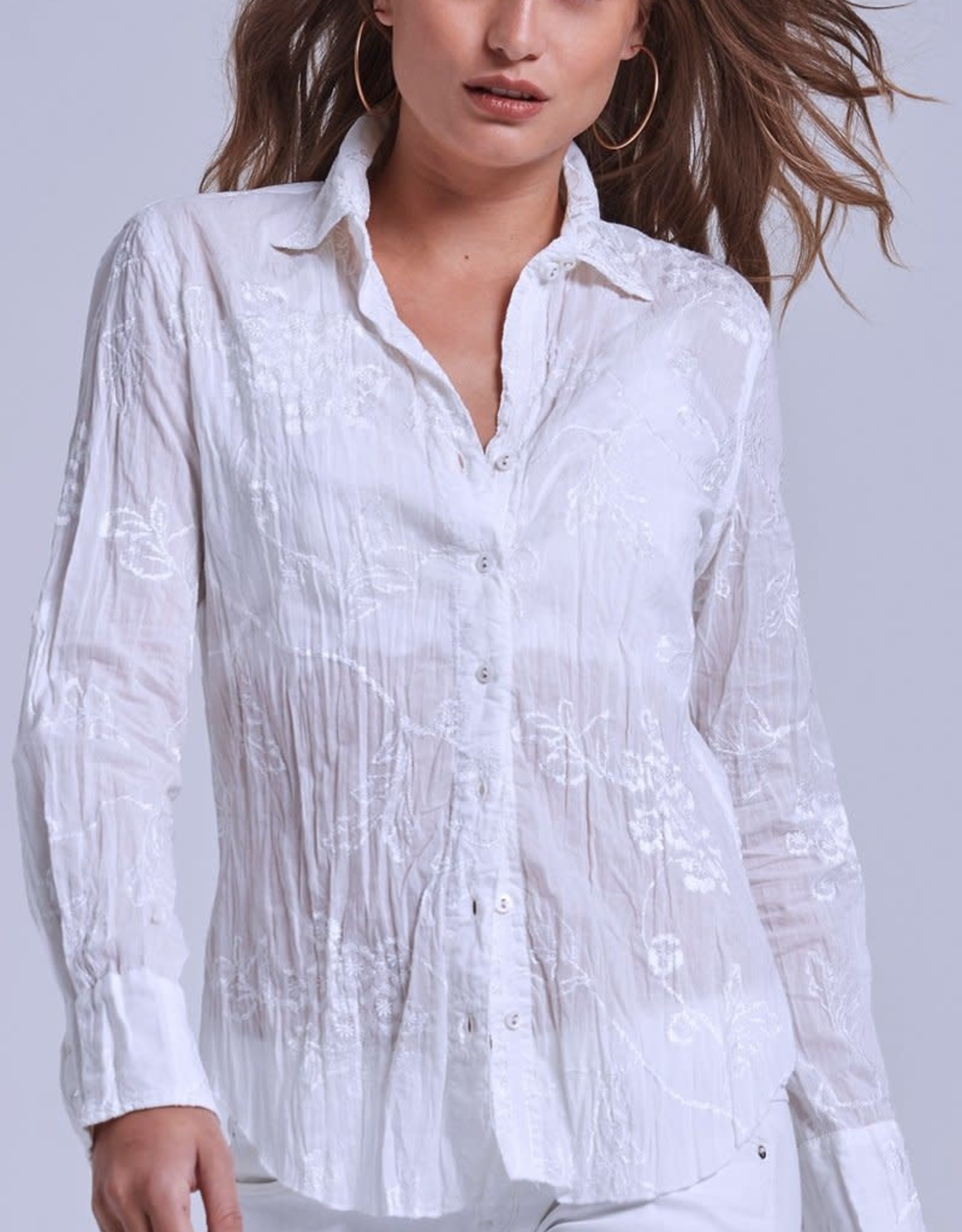 Cino Hydrangea Embroidered Shirt