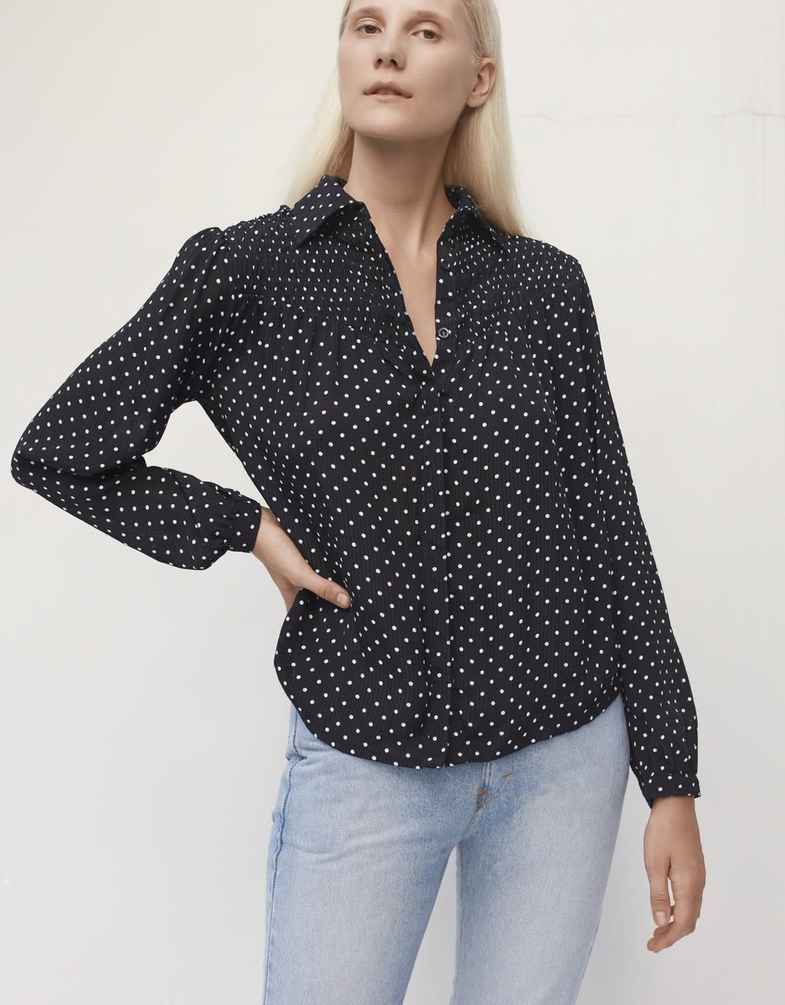 Rue Stiic Hallie Blouse B/W Dot