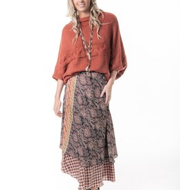 Cienna Silk Wrap Skirt Rust One Size