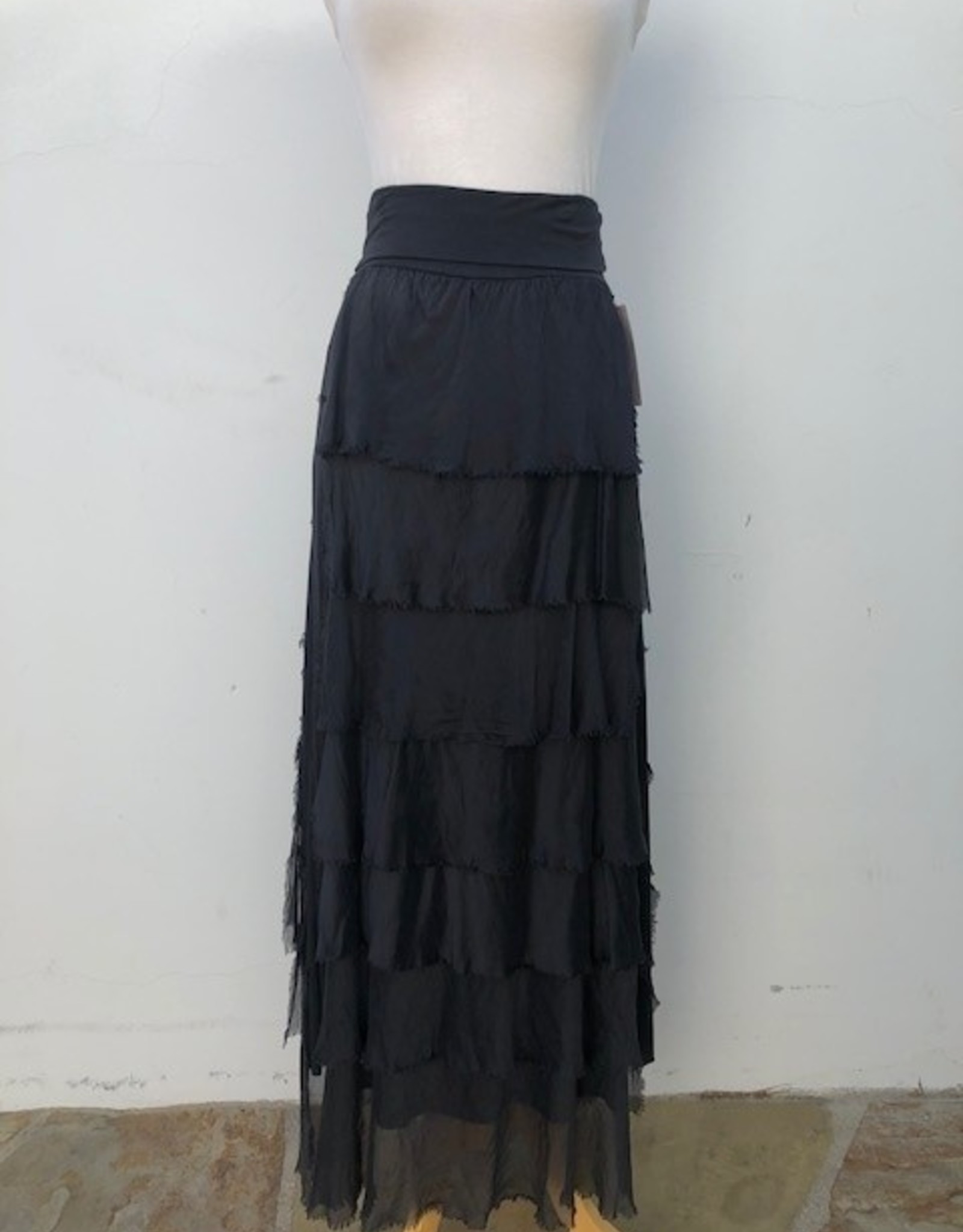 Silk Tiered Maxi Skirt