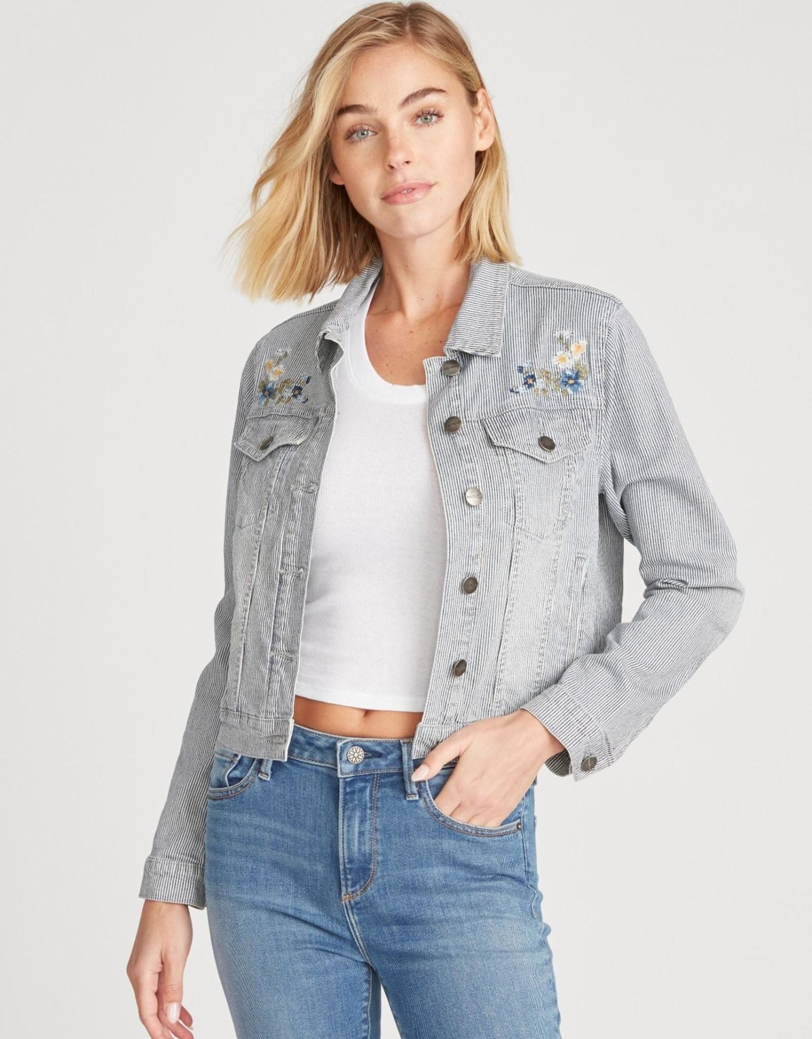 Driftwood Pinstripe Jean Jacket 