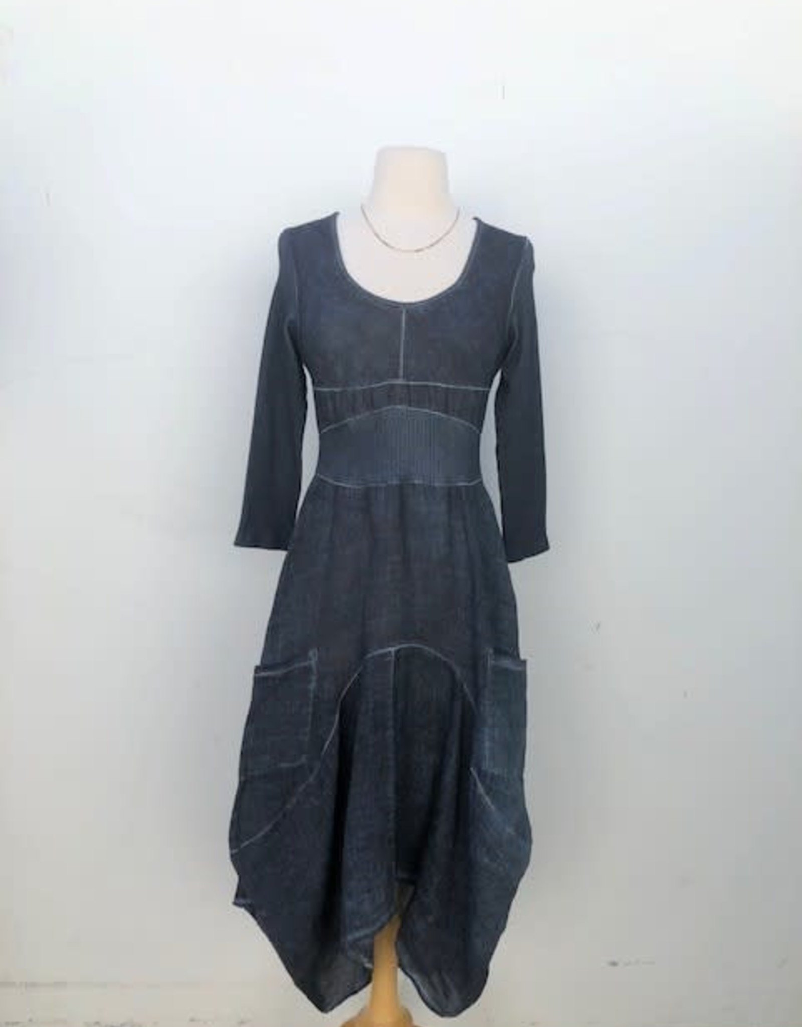 INIZIO ITALY Magic 3/4 Sleeves Linen Dress-Katze Boutique