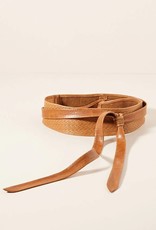 Ada  Woven Leather Wrap Belt Tan One Size