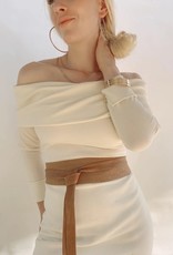 Ada Woven Leather Wrap Belt Tan One Size