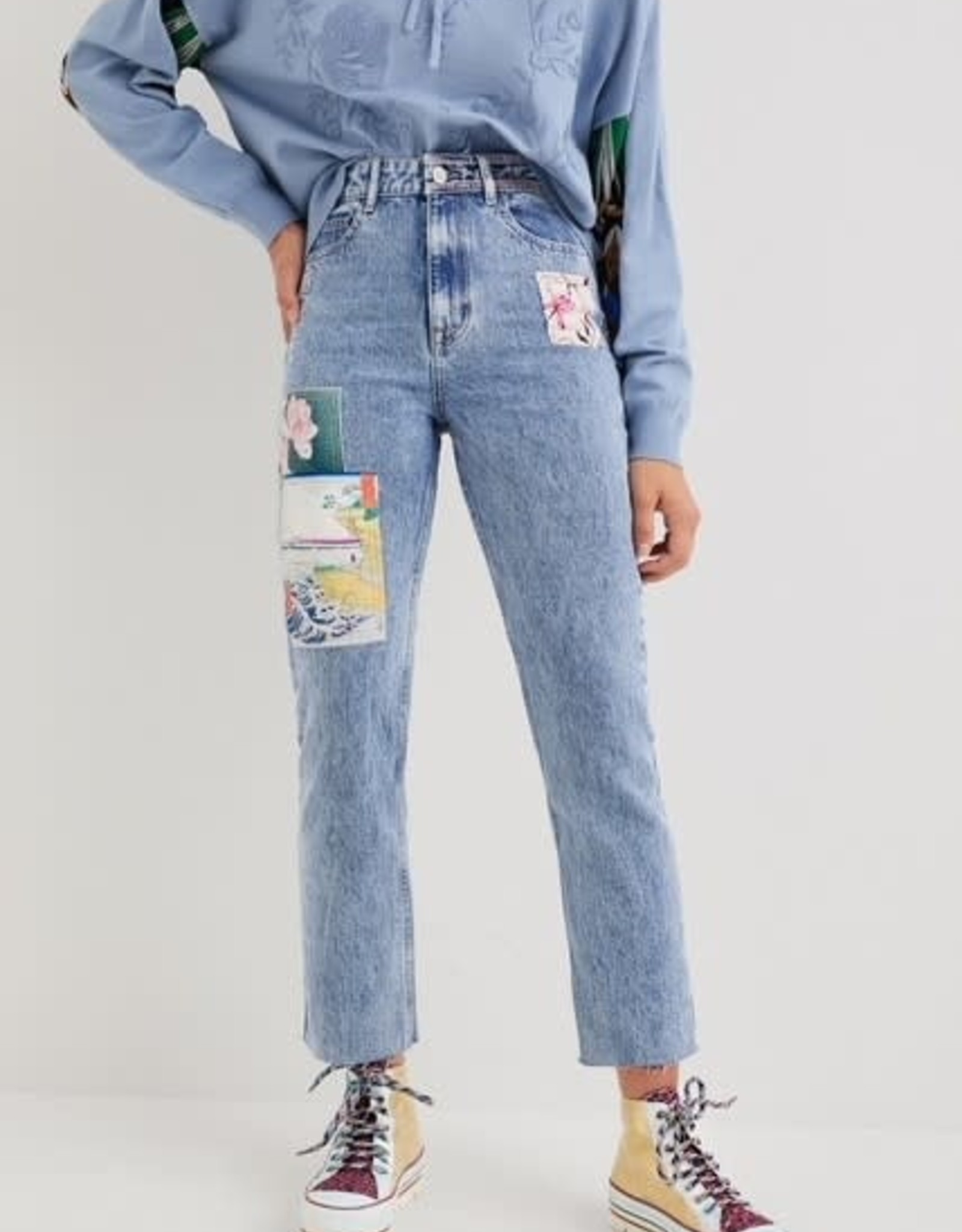 Blue Wrangler Patchwork Jeans