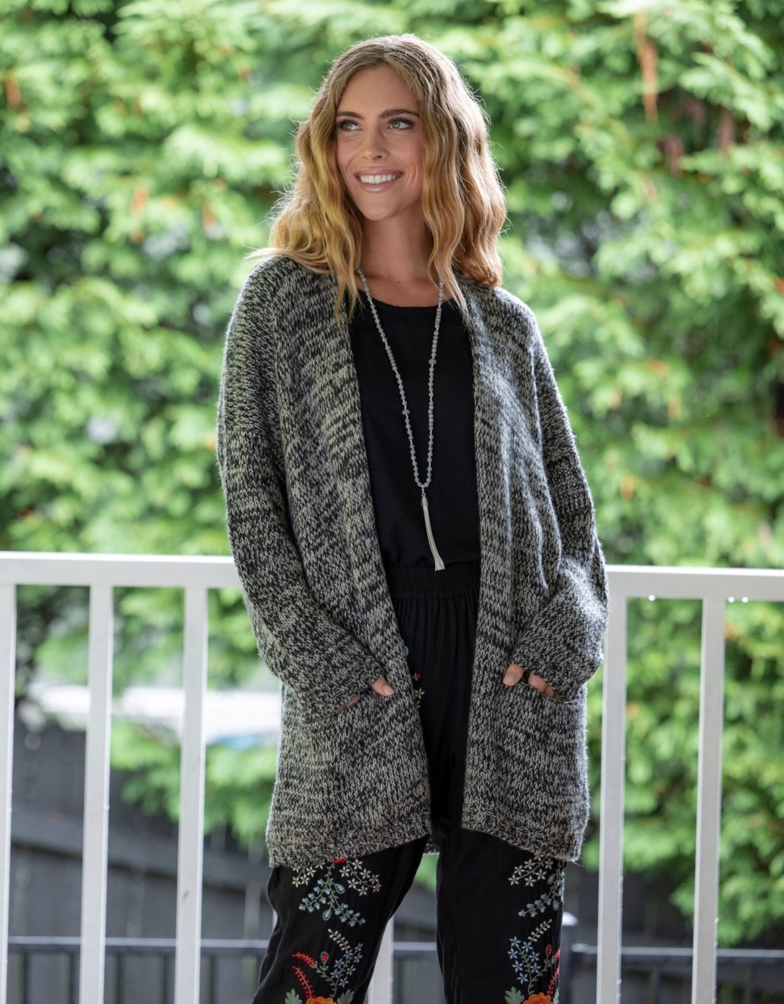 Cienna Cardigan Black Marled