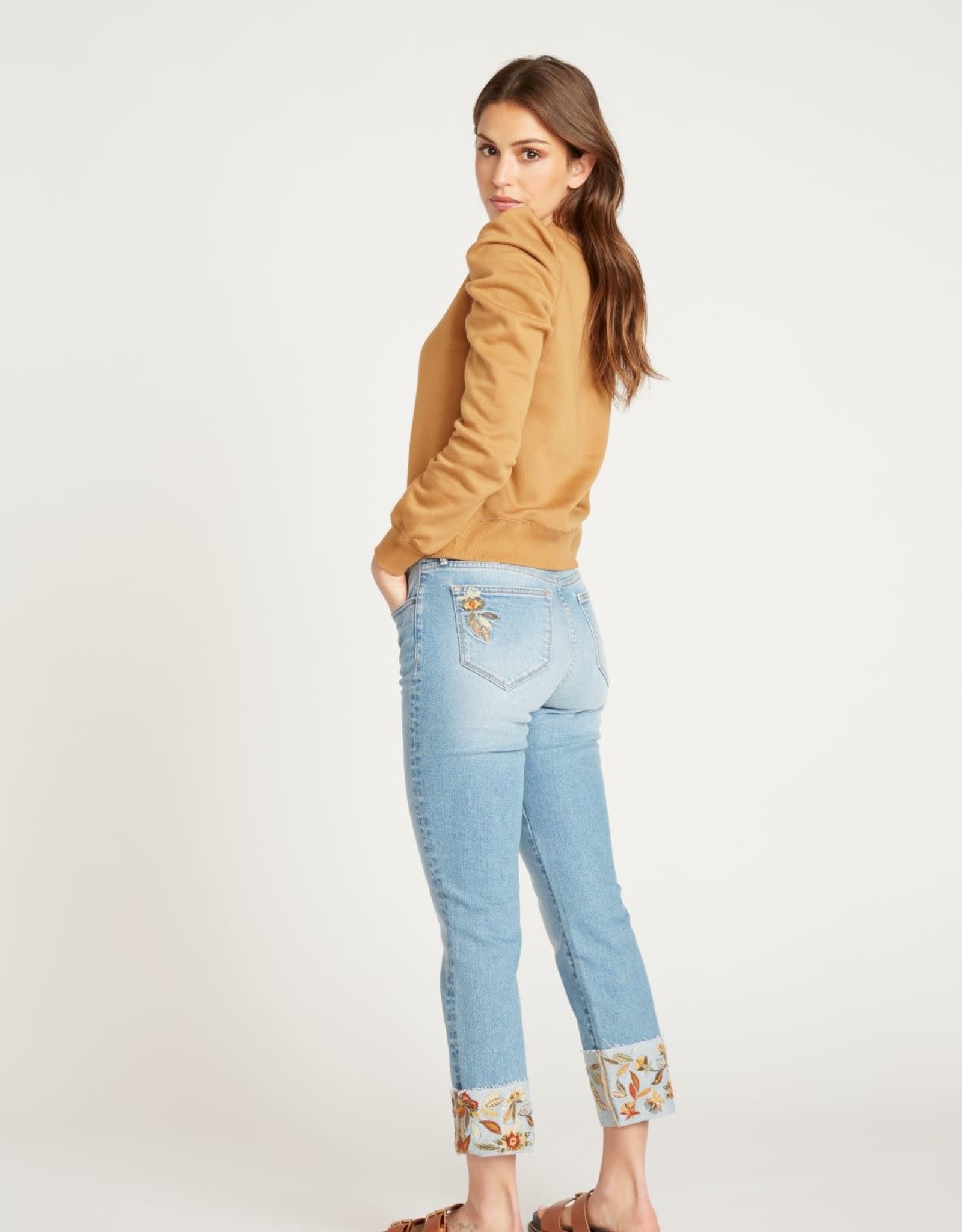 Driftwood Colette Crop Jean Feathery Leaf