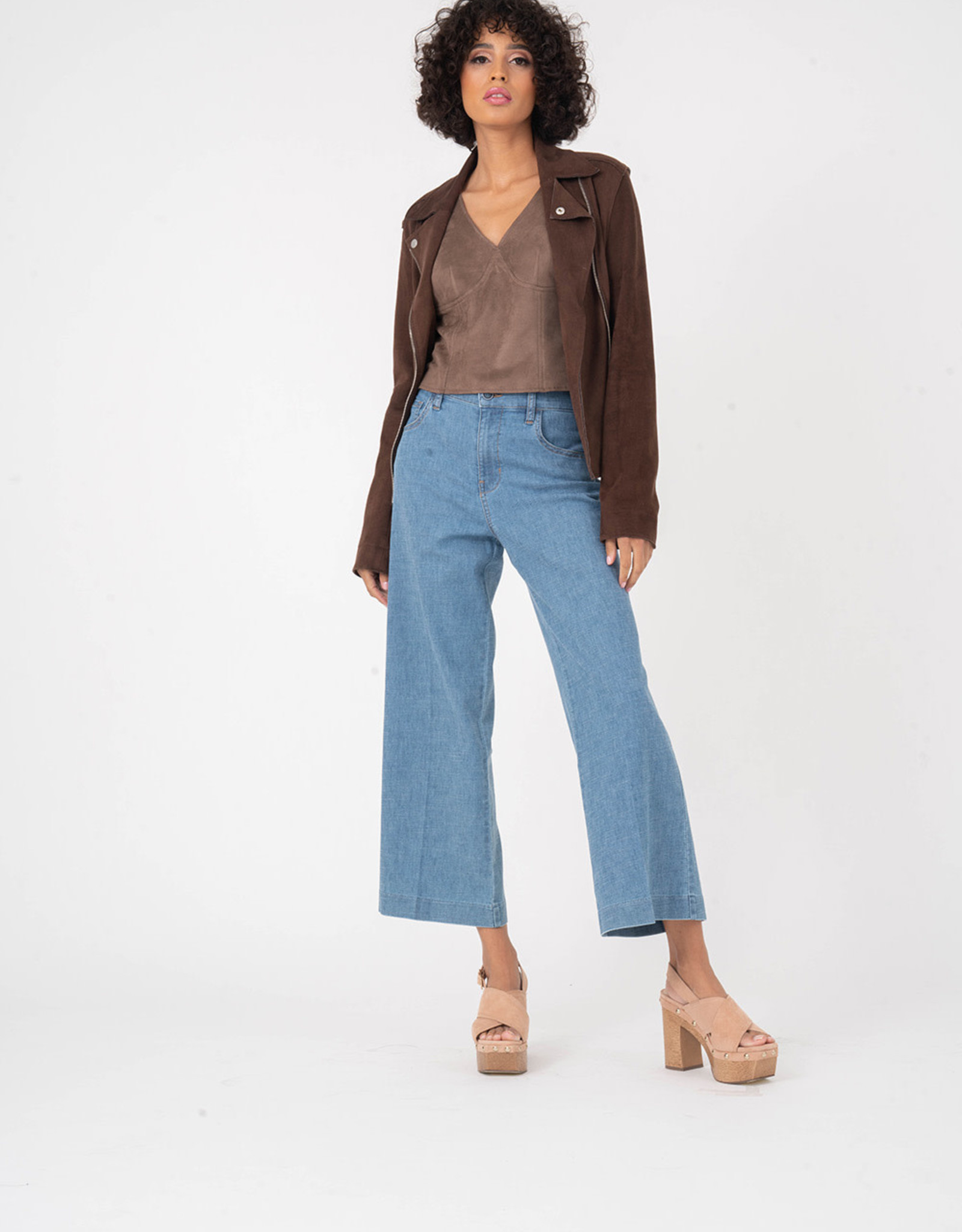 Level 99 Anabelle Wide Leg Cropped Pant