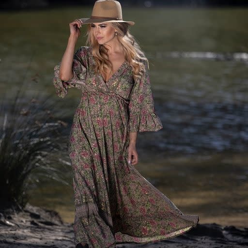 Cienna Maggie V Neck Maxi Dress - Lovebird Boutique