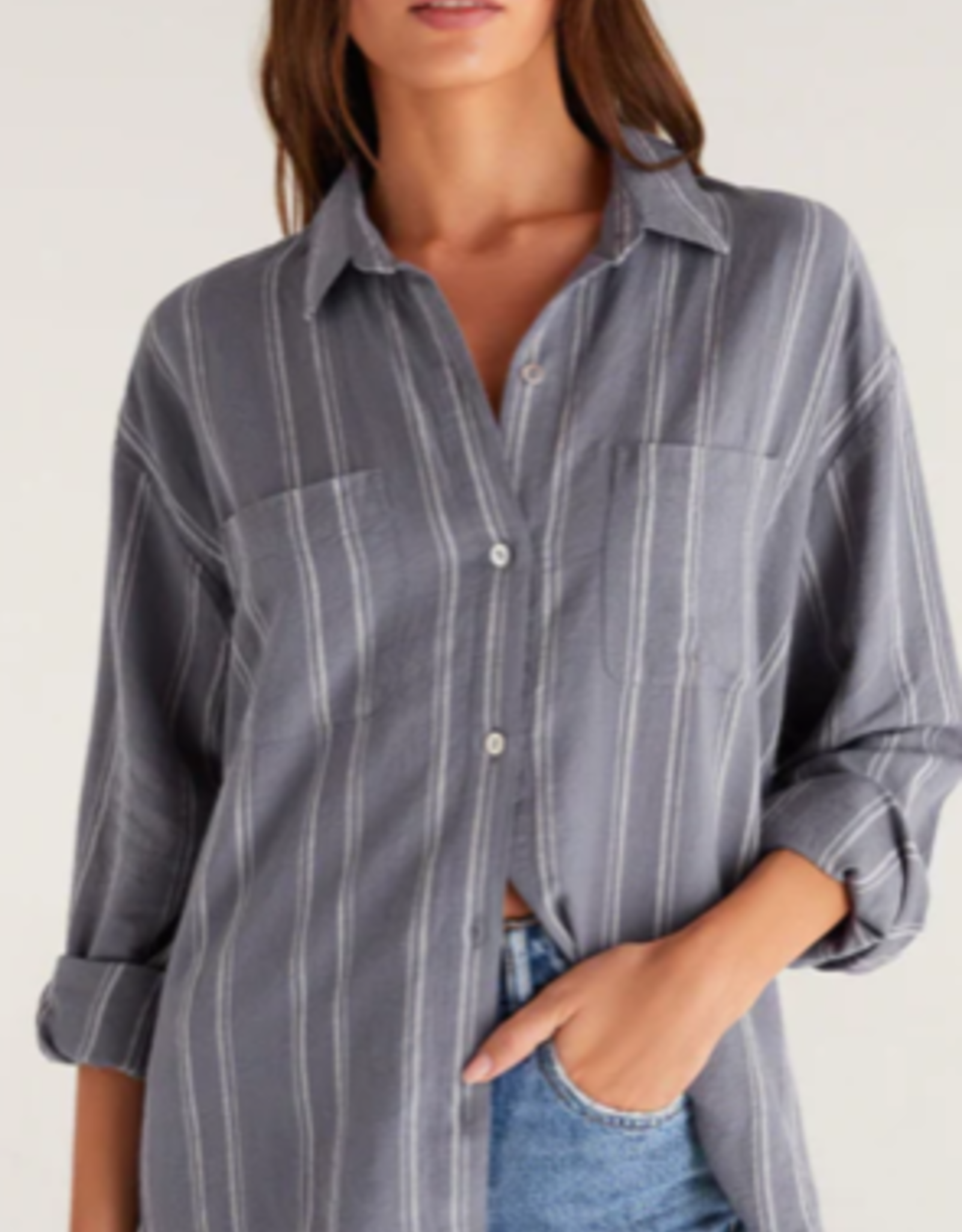 Z Supply Sunday Striped Button Up Shirt