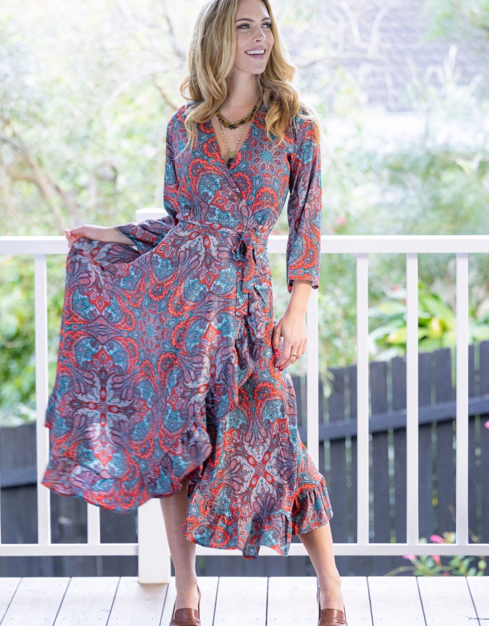 Cienna Aya Long Wrap Dress