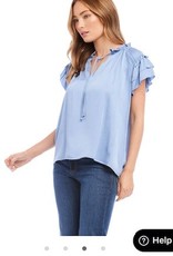 Karen Kane Flutter Sleeve Ruffle Top