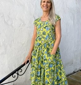 Dress Addict Cotton Dress Lime Floral Print