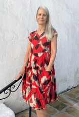 Dress Addict Cotton Dress Red Abstract Print