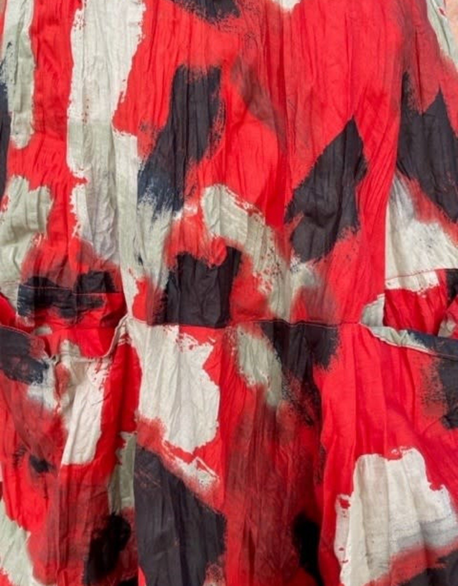 Dress Addict Cotton Dress Red Abstract Print